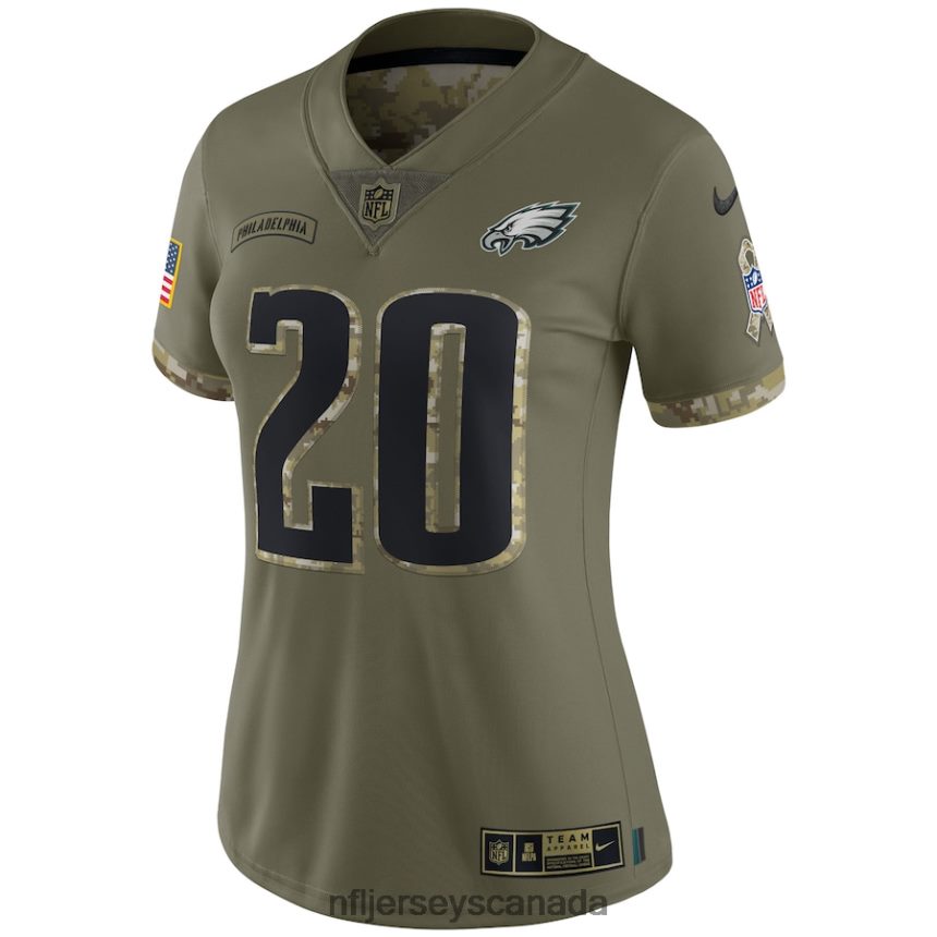Women Philadelphia Eagles Brian Dawkins Nike Olive 2022 Salute To Service Retired Player Limited Jersey Clothing NFL TBXFR62306
