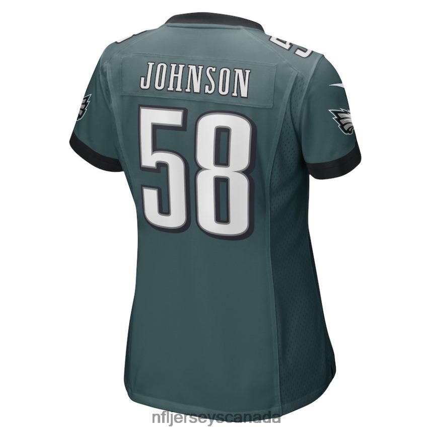 Women Philadelphia Eagles Kyron Johnson Nike Midnight Green Game Player Jersey Clothing NFL TBXFR65707