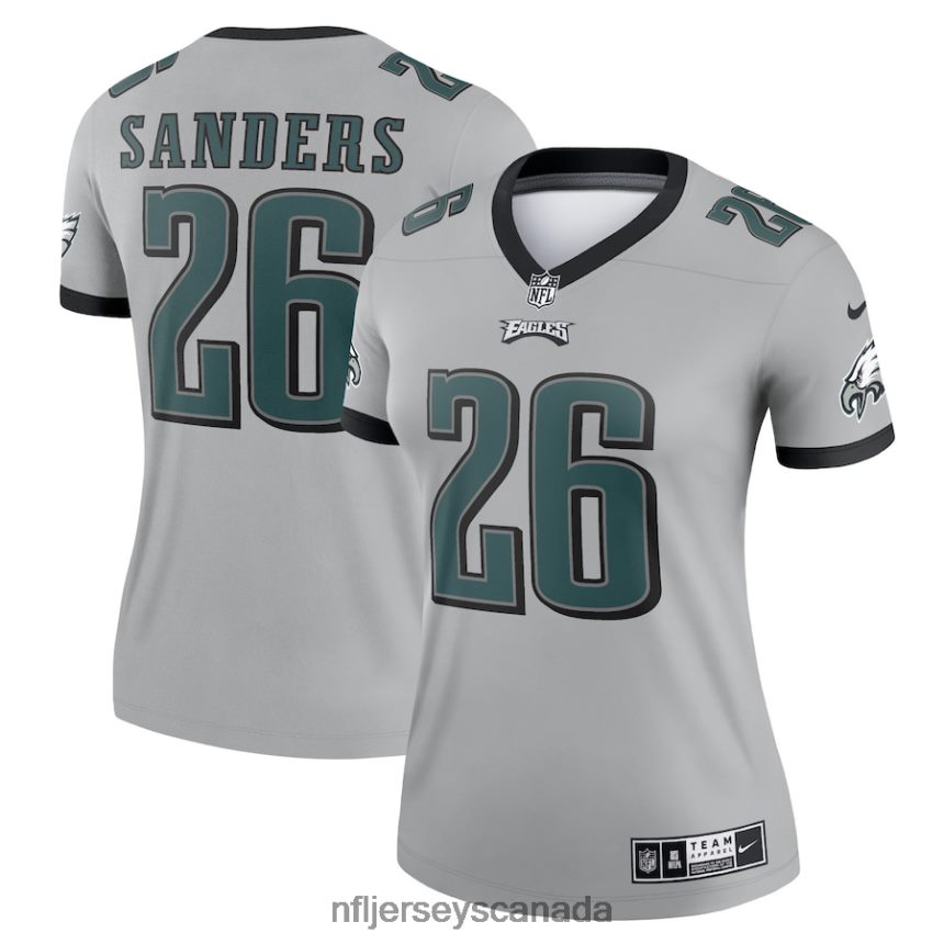 Women Philadelphia Eagles Miles Sanders Nike Silver Inverted Legend Jersey Clothing NFL TBXFR61168