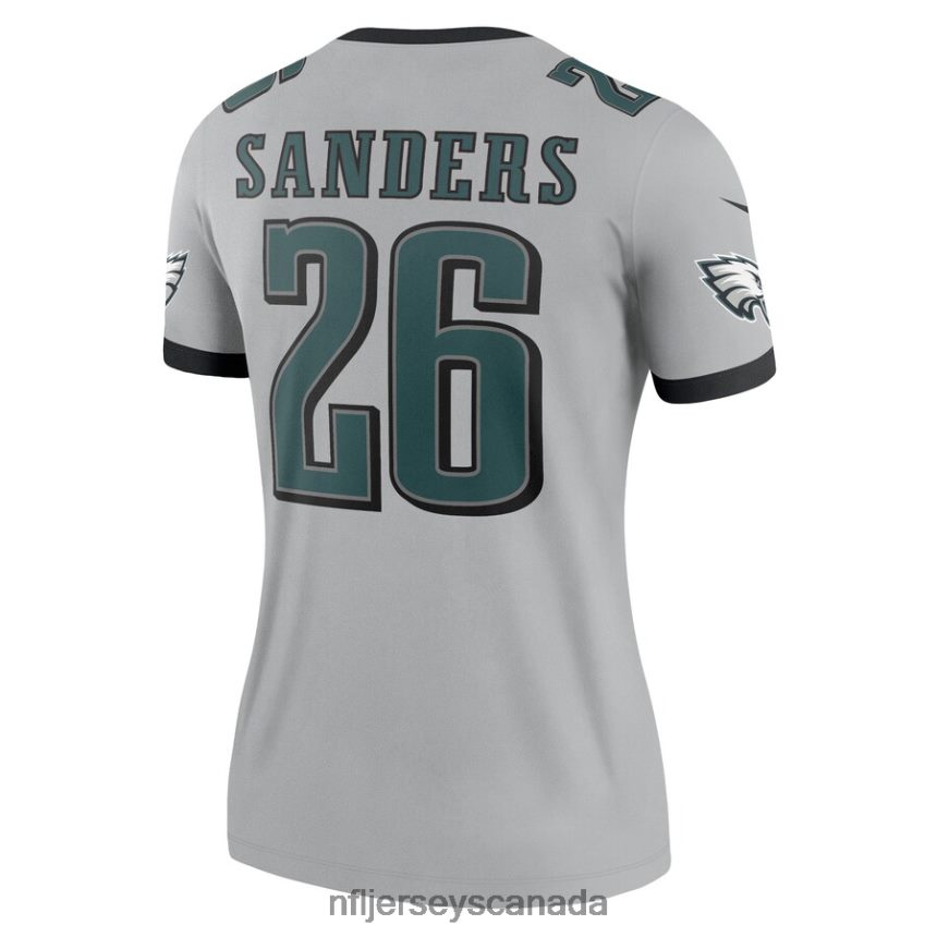 Women Philadelphia Eagles Miles Sanders Nike Silver Inverted Legend Jersey Clothing NFL TBXFR61168