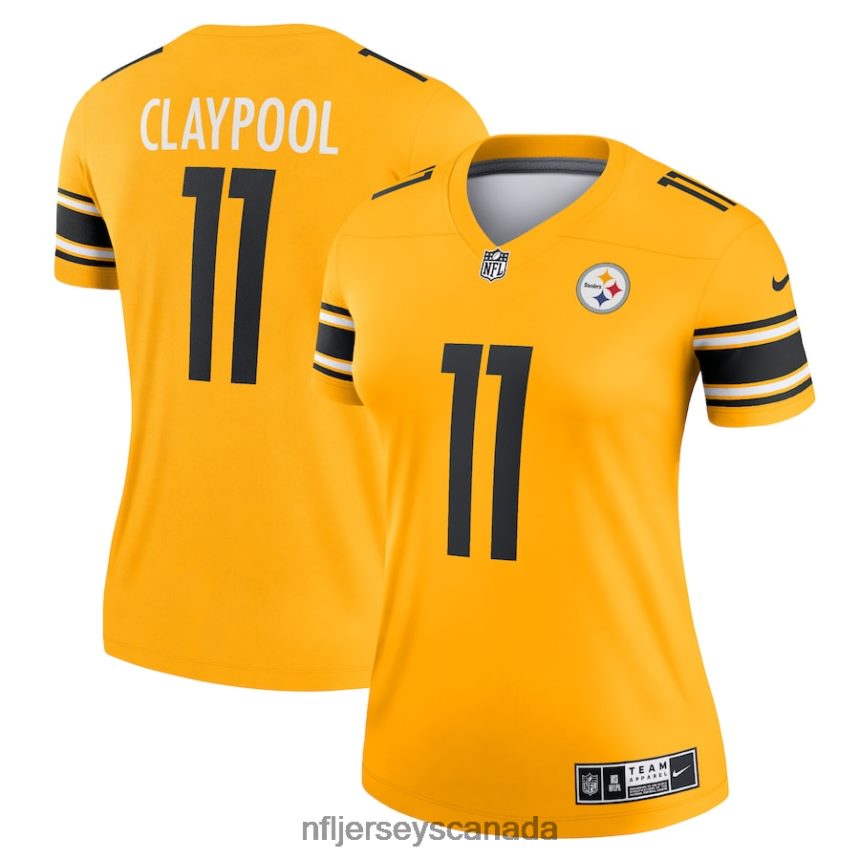 Women Pittsburgh Steelers Chase Claypool Nike Gold Inverted Legend Game Jersey Clothing NFL TBXFR61737