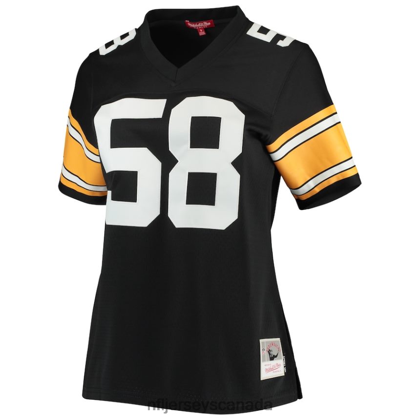 Women Pittsburgh Steelers Jack Lambert Mitchell  Ness Black Legacy Replica Player Jersey Clothing NFL TBXFR63876
