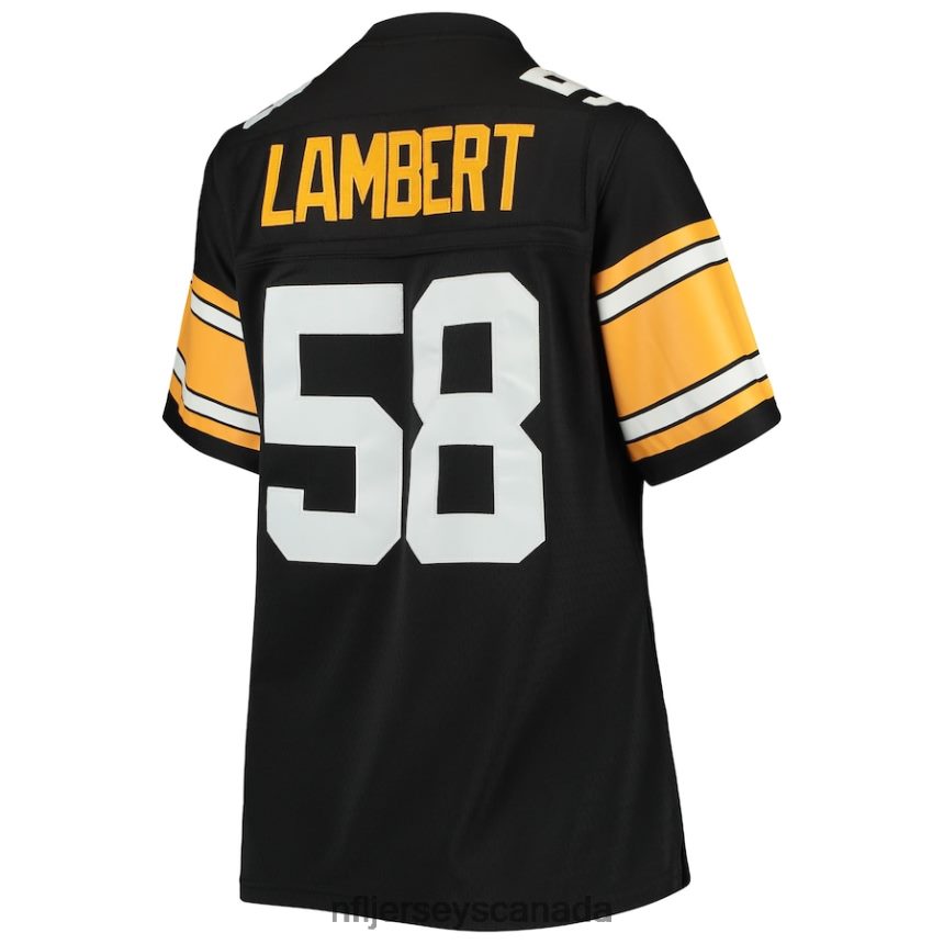 Women Pittsburgh Steelers Jack Lambert Mitchell  Ness Black Legacy Replica Player Jersey Clothing NFL TBXFR63876