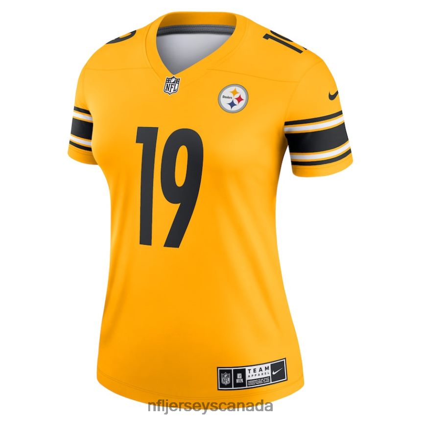Women Pittsburgh Steelers JuJu Smith-Schuster Nike Gold Inverted Legend Jersey Clothing NFL TBXFR63493