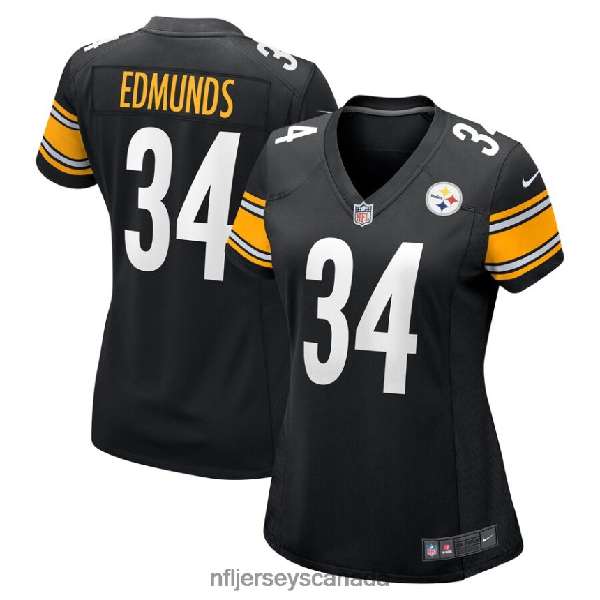 Women Pittsburgh Steelers Terrell Edmunds Nike Black Game Jersey Clothing NFL TBXFR65969