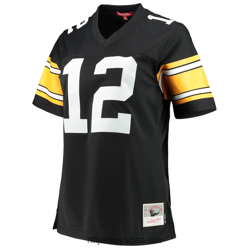 Women Pittsburgh Steelers Terry Bradshaw Mitchell  Ness Black Legacy Replica Player Jersey Clothing NFL TBXFR62110