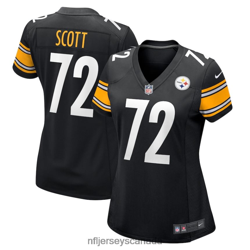Women Pittsburgh Steelers Trent Scott Nike Black Game Player Jersey Clothing NFL TBXFR66830