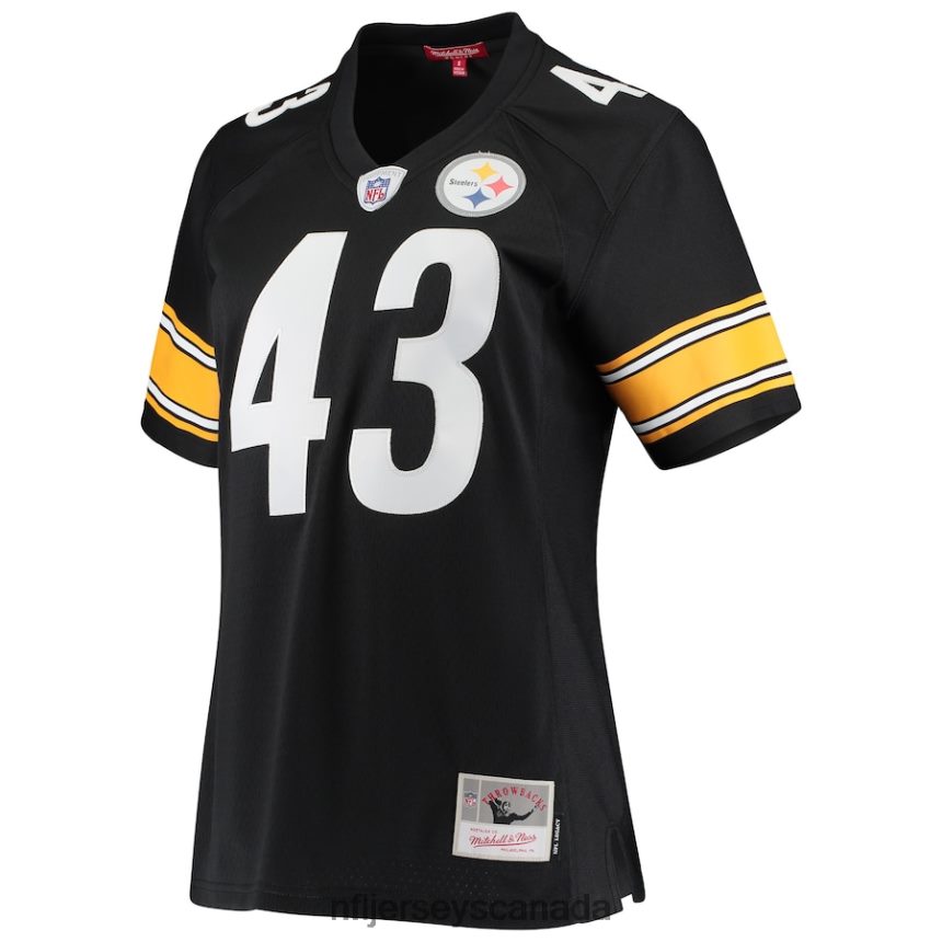 Women Pittsburgh Steelers Troy Polamalu Mitchell  Ness Black Legacy Replica Team Jersey Clothing NFL TBXFR62381