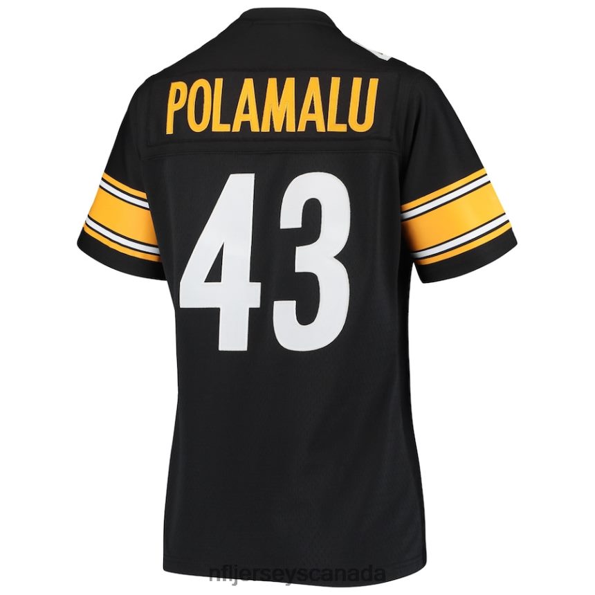Women Pittsburgh Steelers Troy Polamalu Mitchell  Ness Black Legacy Replica Team Jersey Clothing NFL TBXFR62381