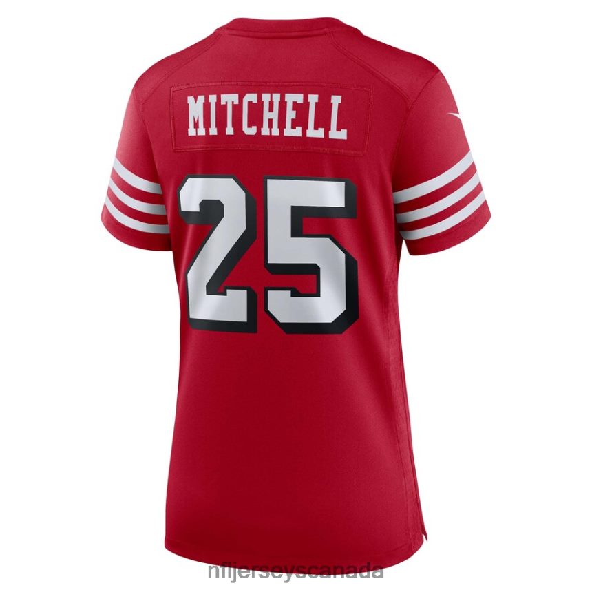 Women San Francisco 49ers Elijah Mitchell Nike Scarlet Alternate Game Jersey Clothing NFL TBXFR63992