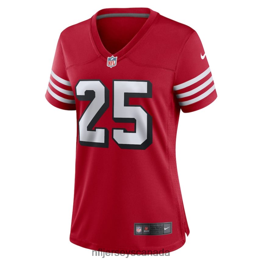 Women San Francisco 49ers Elijah Mitchell Nike Scarlet Alternate Team Game Jersey Clothing NFL TBXFR63046