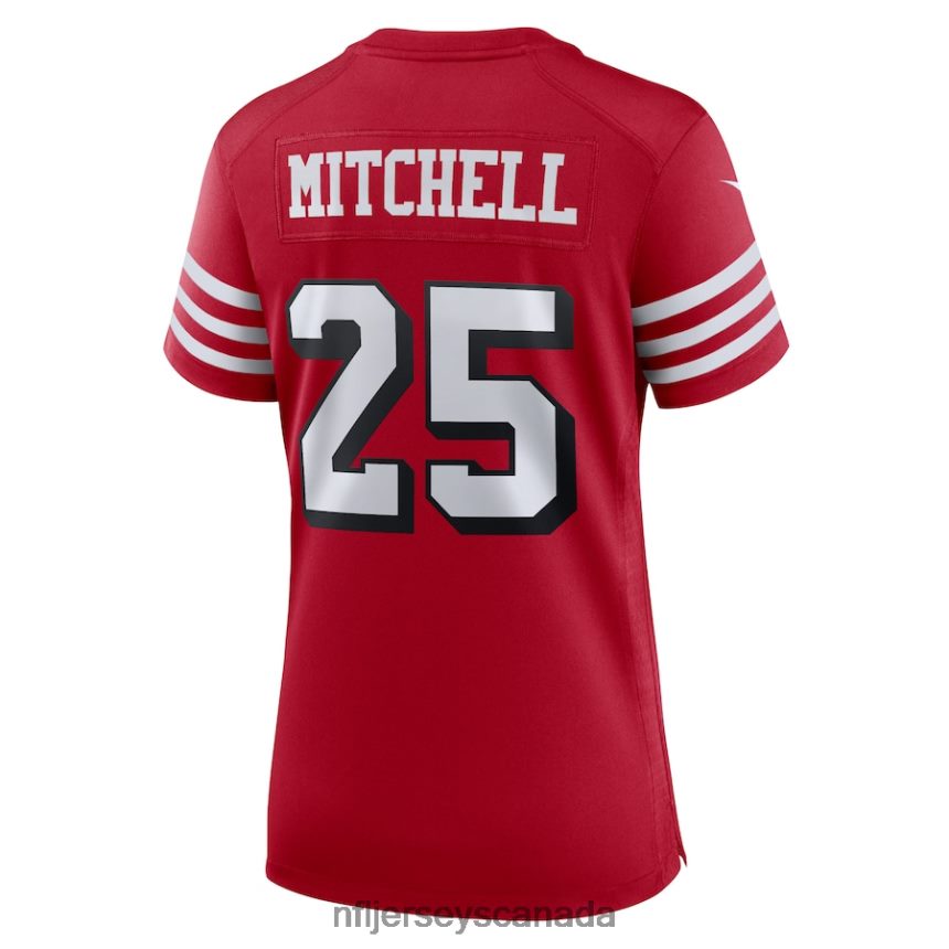 Women San Francisco 49ers Elijah Mitchell Nike Scarlet Alternate Team Game Jersey Clothing NFL TBXFR63046