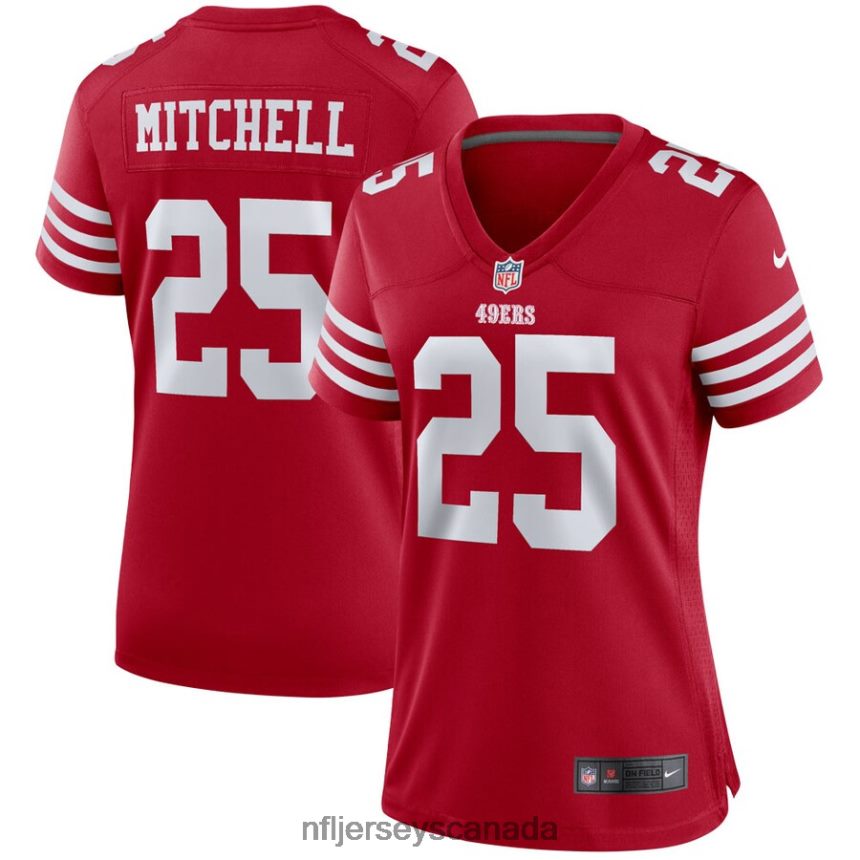 Women San Francisco 49ers Elijah Mitchell Nike Scarlet Team Player Game Jersey Clothing NFL TBXFR63308