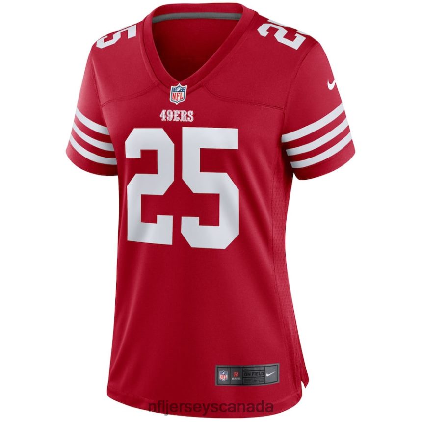 Women San Francisco 49ers Elijah Mitchell Nike Scarlet Team Player Game Jersey Clothing NFL TBXFR63308