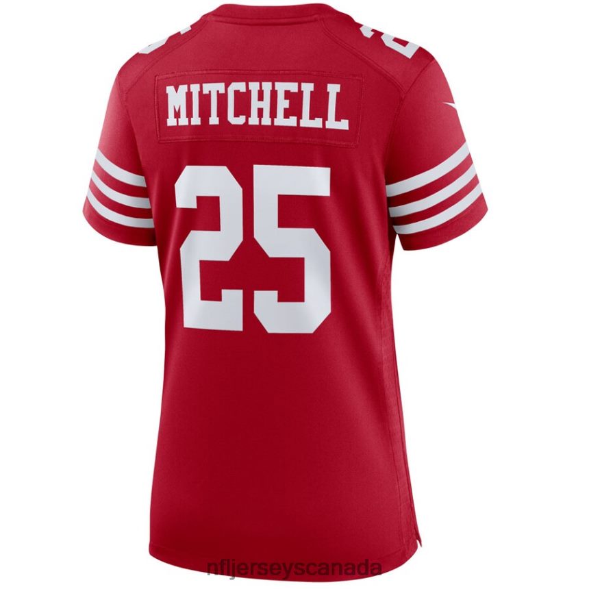 Women San Francisco 49ers Elijah Mitchell Nike Scarlet Team Player Game Jersey Clothing NFL TBXFR63308