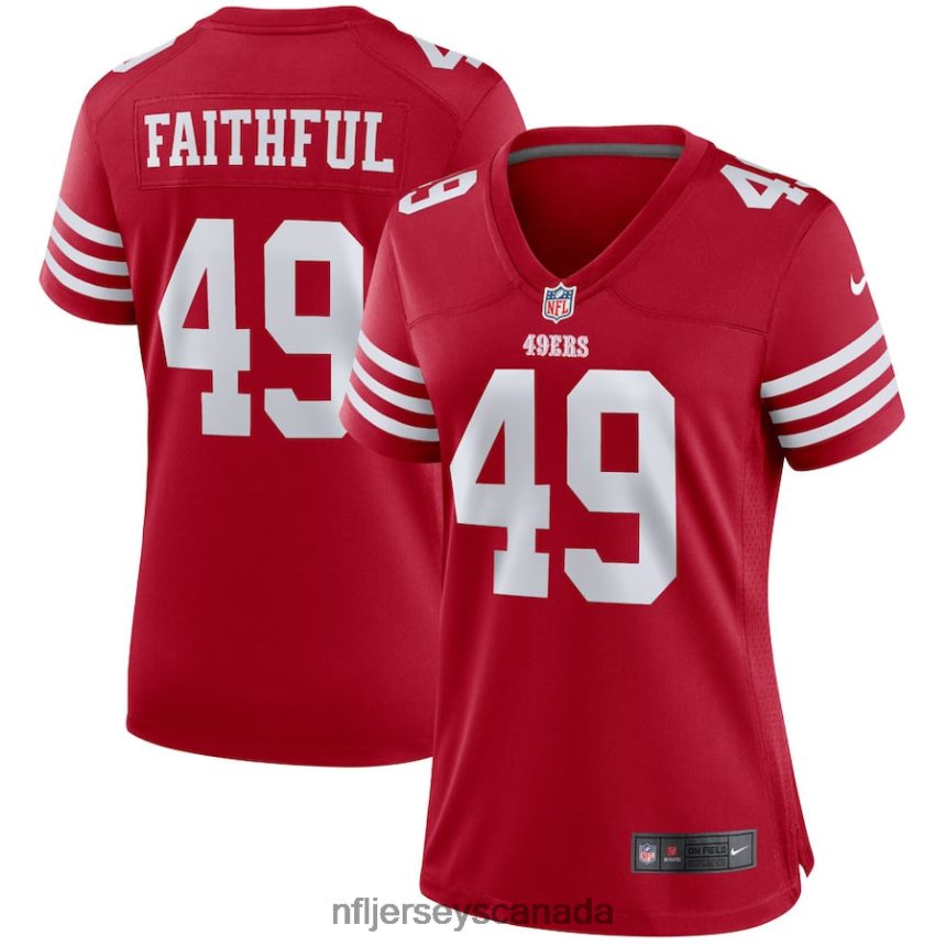 Women San Francisco 49ers Faithful 49 Nike Scarlet Player Game Jersey Clothing NFL TBXFR61222