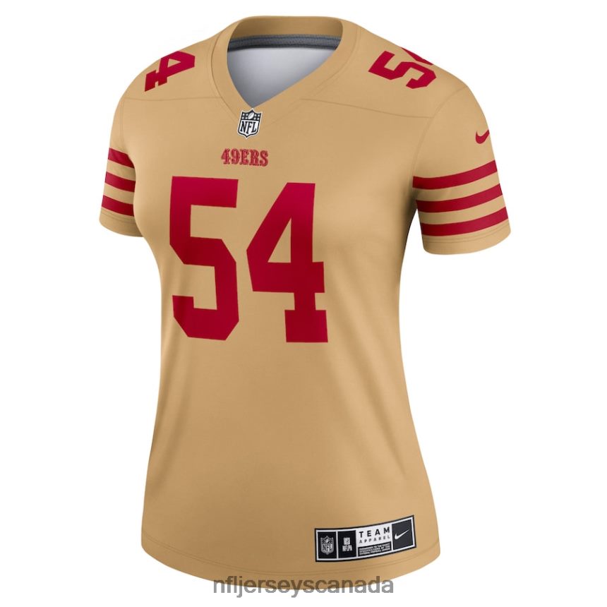 Women San Francisco 49ers Fred Warner Nike Gold Inverted Legend Jersey Clothing NFL TBXFR61890