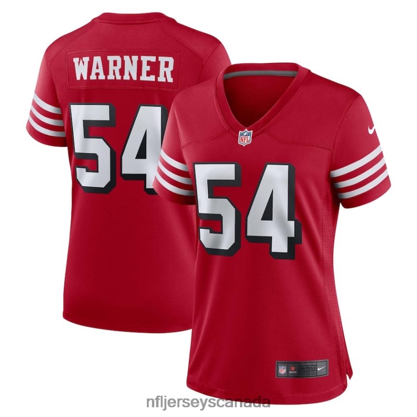 Women San Francisco 49ers Fred Warner Nike Scarlet Alternate Game Jersey Clothing NFL TBXFR62427
