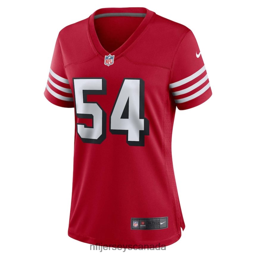 Women San Francisco 49ers Fred Warner Nike Scarlet Alternate Game Jersey Clothing NFL TBXFR62427