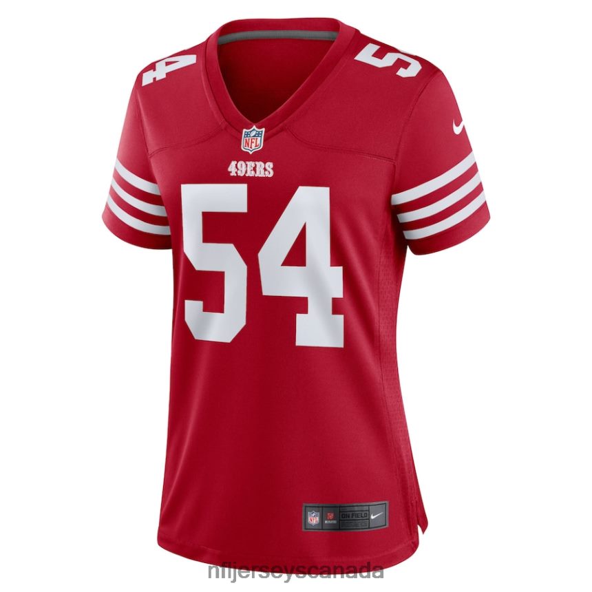 Women San Francisco 49ers Fred Warner Nike Scarlet Game Player Jersey Clothing NFL TBXFR61772