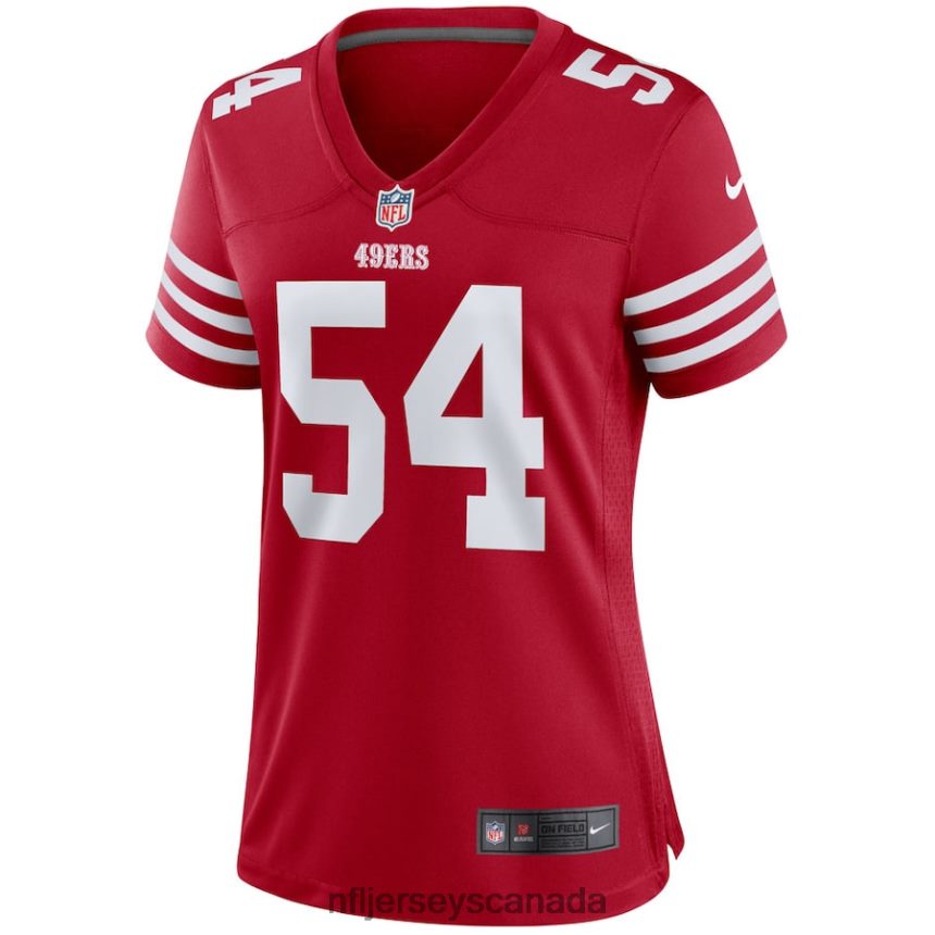 Women San Francisco 49ers Fred Warner Nike Scarlet Player Game Jersey Clothing NFL TBXFR62396
