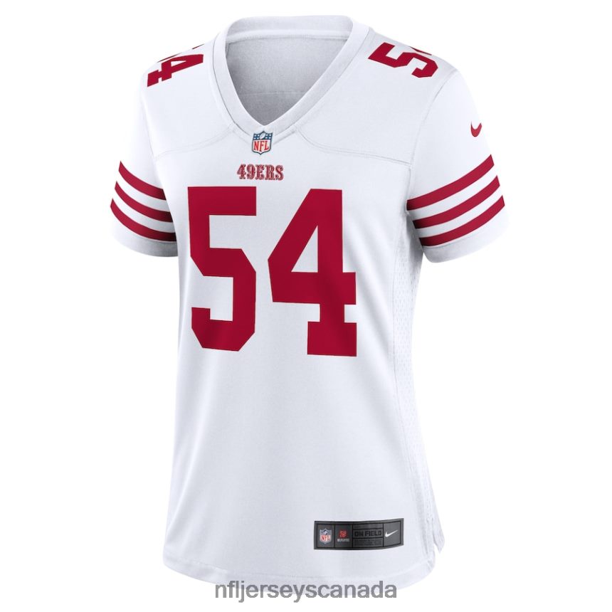 Women San Francisco 49ers Fred Warner Nike White Player Game Jersey Clothing NFL TBXFR62155