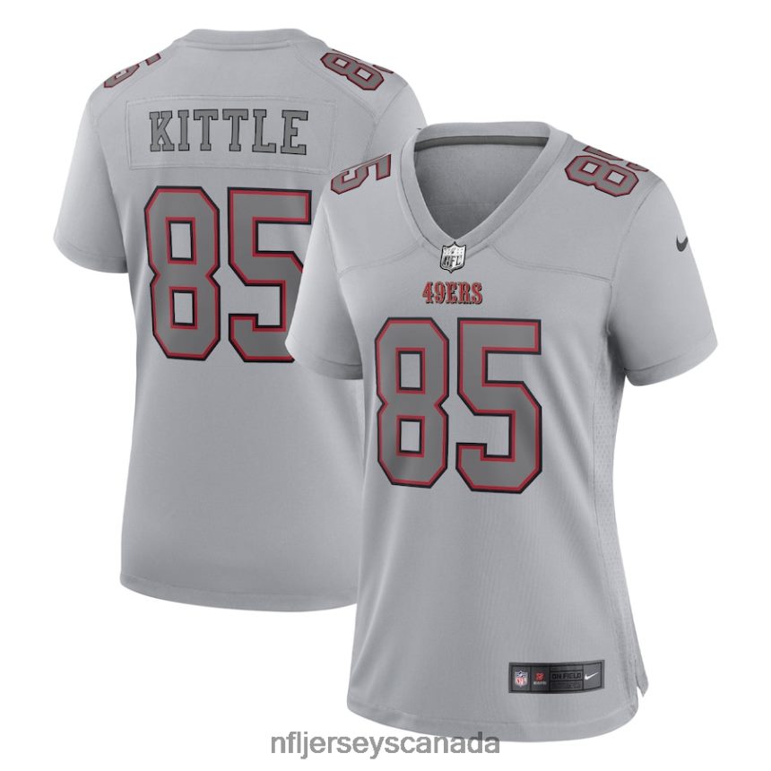 Women San Francisco 49ers George Kittle Nike Gray Atmosphere Fashion Game Jersey Clothing NFL TBXFR61463