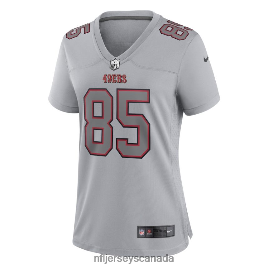 Women San Francisco 49ers George Kittle Nike Gray Atmosphere Fashion Game Jersey Clothing NFL TBXFR61463