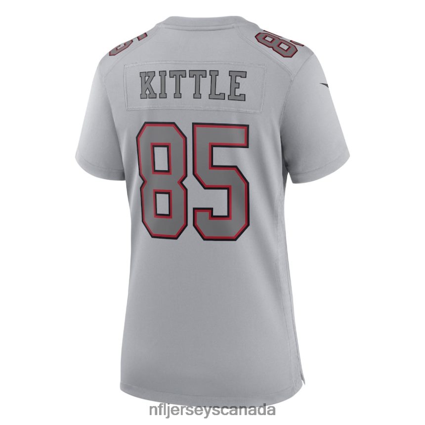 Women San Francisco 49ers George Kittle Nike Gray Atmosphere Fashion Game Jersey Clothing NFL TBXFR61463
