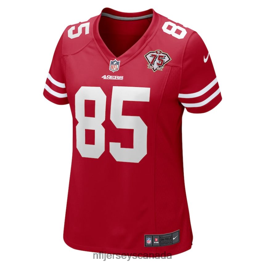 Women San Francisco 49ers George Kittle Nike Scarlet 75th Anniversary Game Player Jersey Clothing NFL TBXFR61627