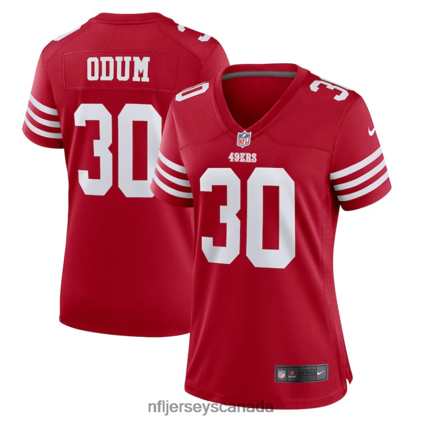 Women San Francisco 49ers George Odum Nike Scarlet Game Player Jersey Clothing NFL TBXFR65746