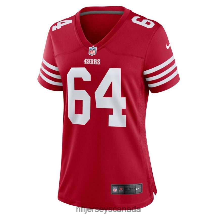 Women San Francisco 49ers Jake Brendel Nike Scarlet Game Player Jersey Clothing NFL TBXFR65937