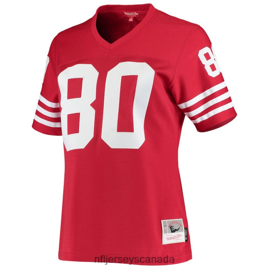 Women San Francisco 49ers Jerry Rice Mitchell  Ness Scarlet 1990 Legacy Replica Jersey Clothing NFL TBXFR64890