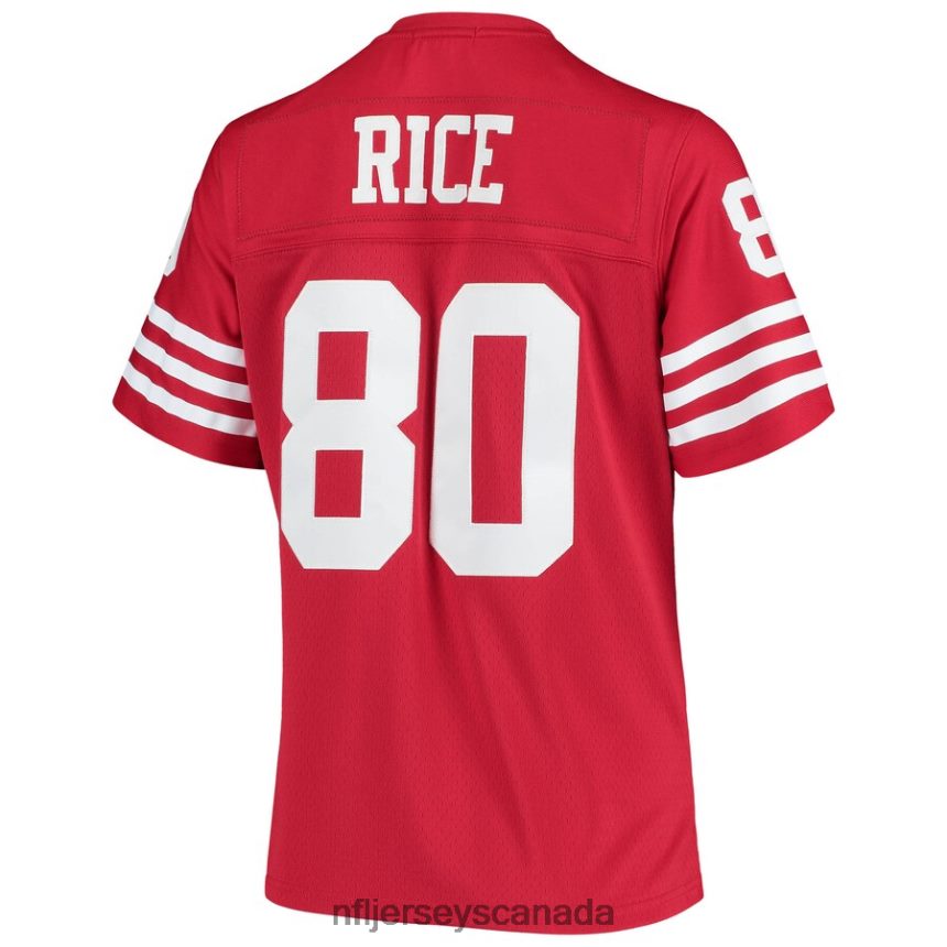 Women San Francisco 49ers Jerry Rice Mitchell  Ness Scarlet 1990 Legacy Replica Jersey Clothing NFL TBXFR64890