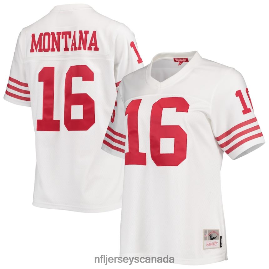 Women San Francisco 49ers Joe Montana Mitchell  Ness White Legacy Replica Player Jersey Clothing NFL TBXFR61539