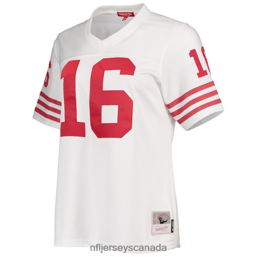 Women San Francisco 49ers Joe Montana Mitchell  Ness White Legacy Replica Player Jersey Clothing NFL TBXFR61539