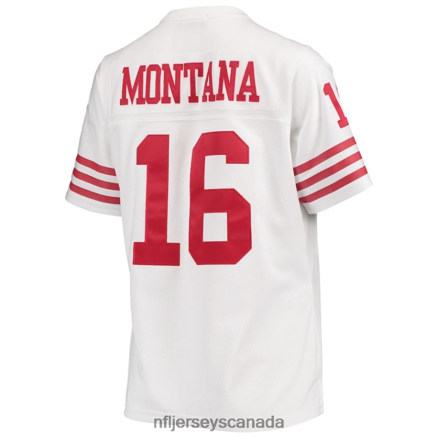 Women San Francisco 49ers Joe Montana Mitchell  Ness White Legacy Replica Player Jersey Clothing NFL TBXFR61539