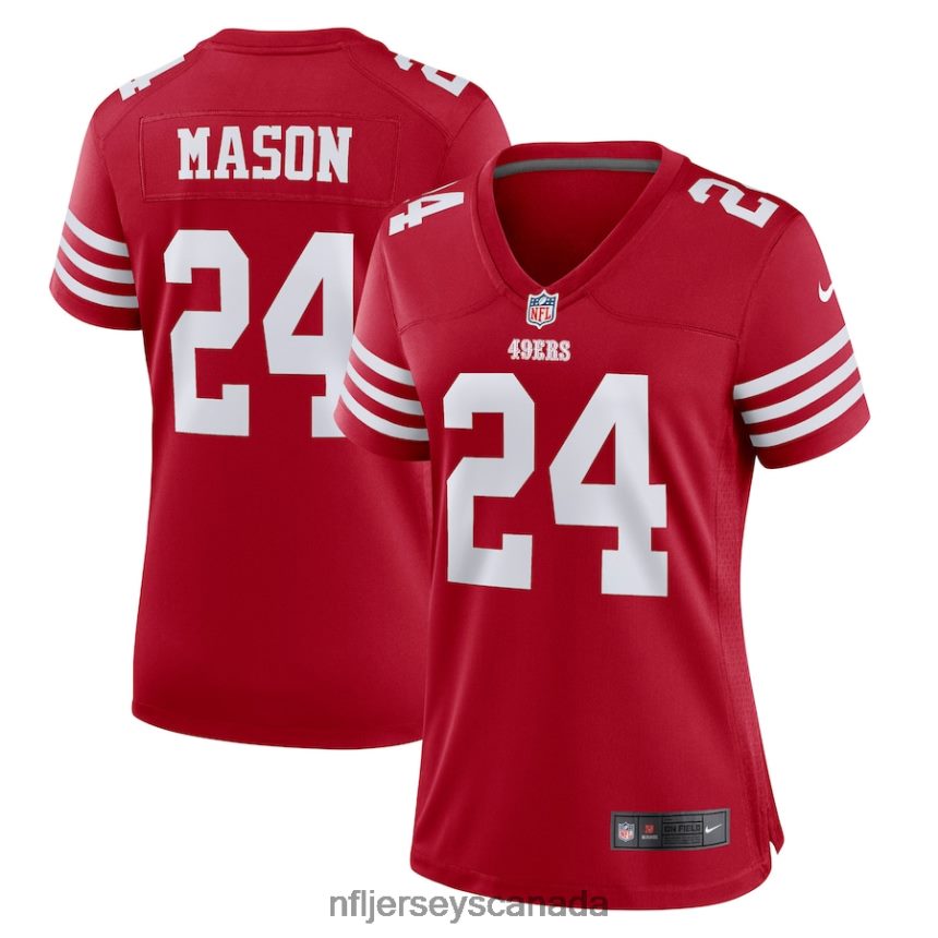 Women San Francisco 49ers Jordan Mason Nike Scarlet Game Player Jersey Clothing NFL TBXFR64577