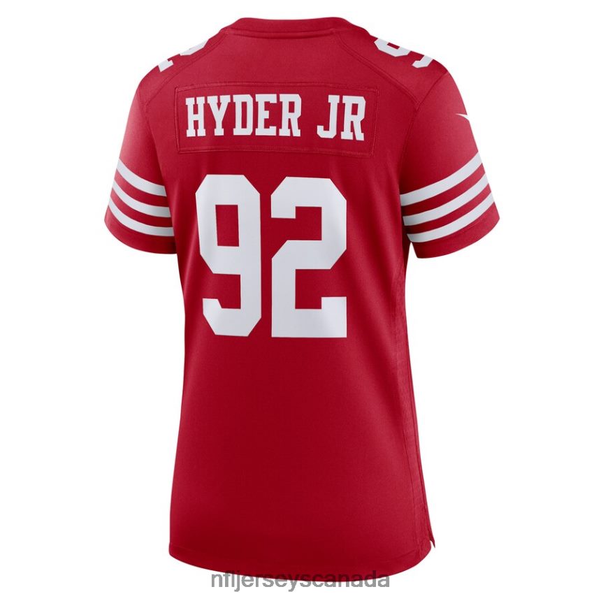 Women San Francisco 49ers Kerry Hyder Jr Nike Scarlet Game Player Jersey Clothing NFL TBXFR64575