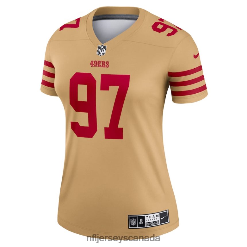Women San Francisco 49ers Nick Bosa Nike Gold Team Inverted Legend Jersey Clothing NFL TBXFR64038