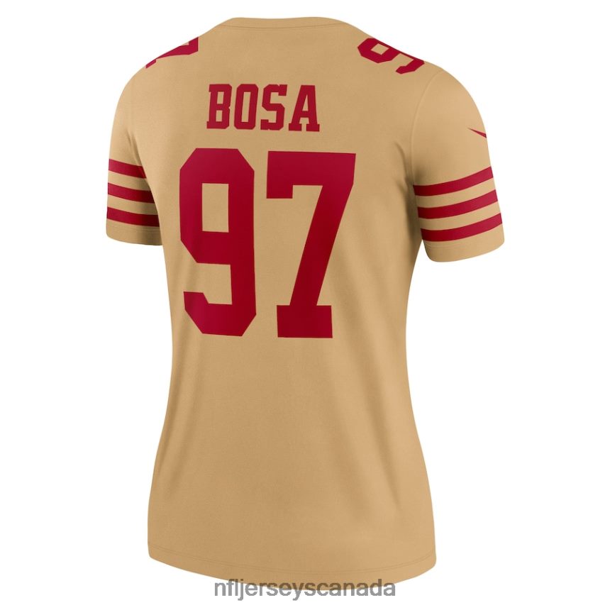 Women San Francisco 49ers Nick Bosa Nike Gold Team Inverted Legend Jersey Clothing NFL TBXFR64038