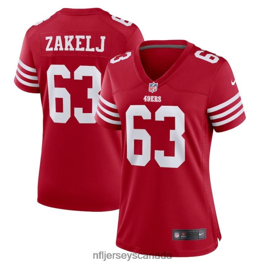 Women San Francisco 49ers Nick Zakelj Nike Scarlet Game Player Jersey Clothing NFL TBXFR66149