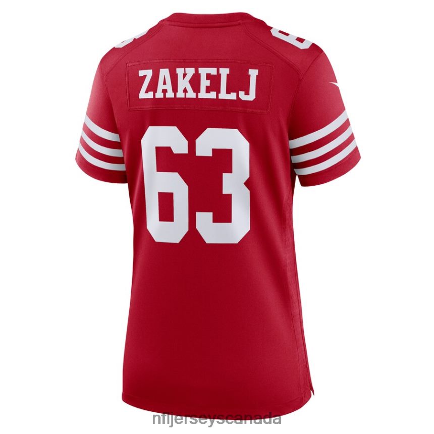Women San Francisco 49ers Nick Zakelj Nike Scarlet Game Player Jersey Clothing NFL TBXFR66149