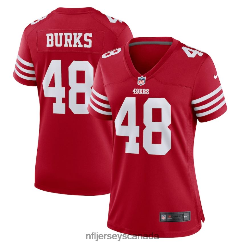 Women San Francisco 49ers Oren Burks Nike Scarlet Game Player Jersey Clothing NFL TBXFR64688
