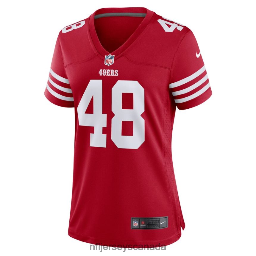 Women San Francisco 49ers Oren Burks Nike Scarlet Game Player Jersey Clothing NFL TBXFR64688