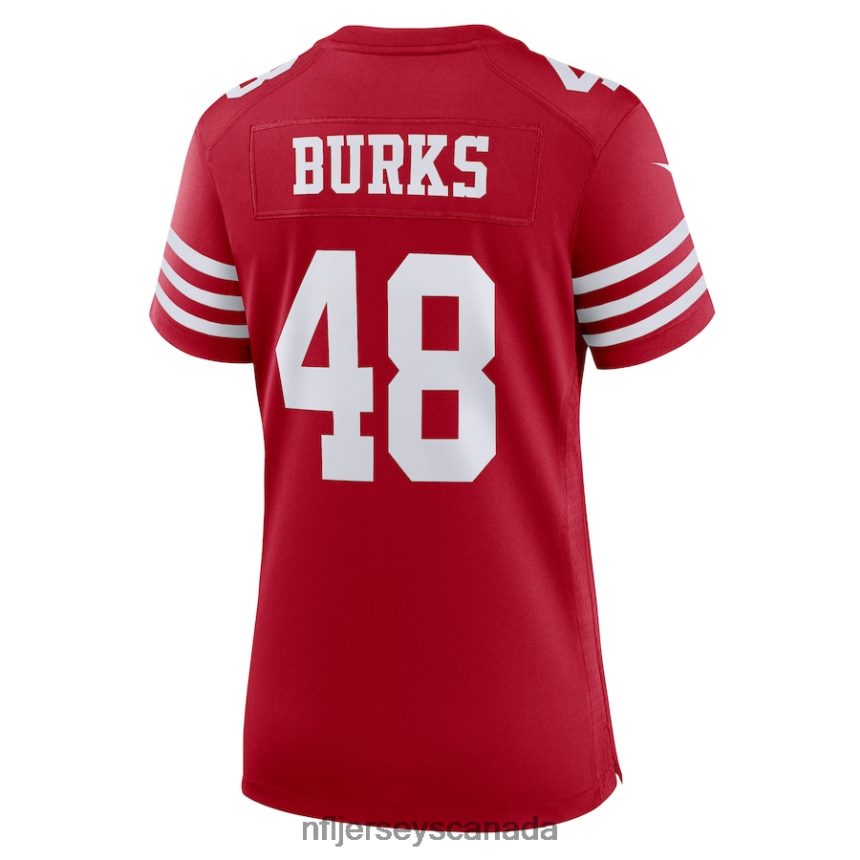 Women San Francisco 49ers Oren Burks Nike Scarlet Game Player Jersey Clothing NFL TBXFR64688