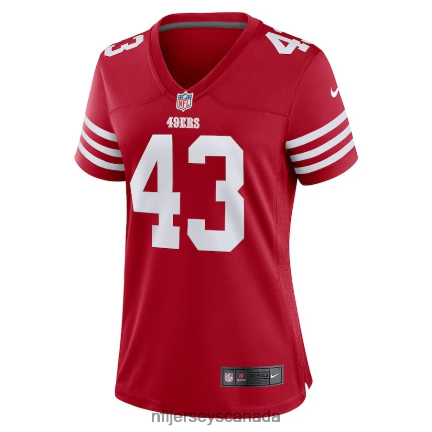 Women San Francisco 49ers Qwuantrezz Knight Nike Scarlet Game Player Jersey Clothing NFL TBXFR66571