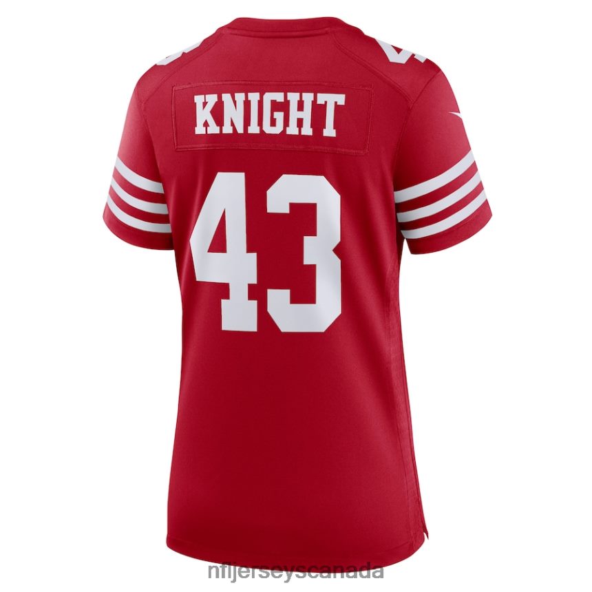 Women San Francisco 49ers Qwuantrezz Knight Nike Scarlet Game Player Jersey Clothing NFL TBXFR66571
