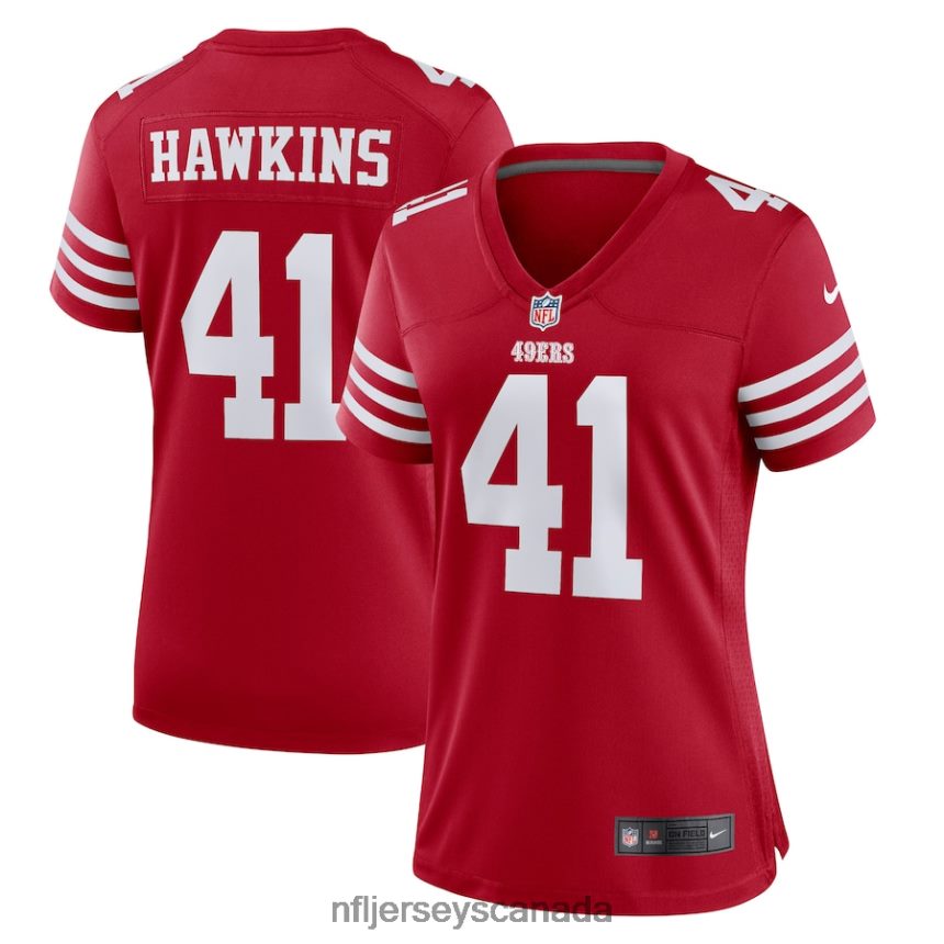 Women San Francisco 49ers Tayler Hawkins Nike Scarlet Game Player Jersey Clothing NFL TBXFR65999