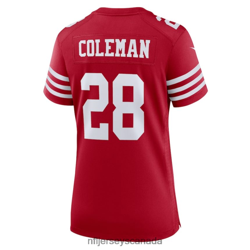 Women San Francisco 49ers Tevin Coleman Nike Scarlet Home Game Player Jersey Clothing NFL TBXFR66037